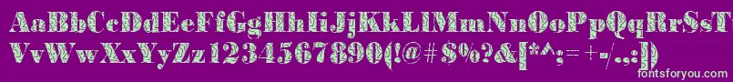 BodonistrokesRegular Font – Green Fonts on Purple Background