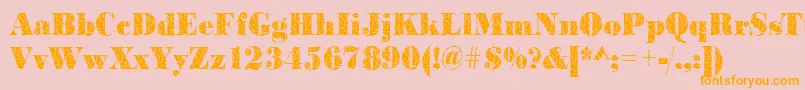 フォントBodonistrokesRegular – オレンジの文字がピンクの背景にあります。