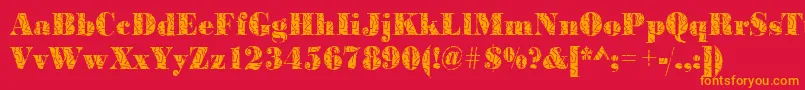 BodonistrokesRegular Font – Orange Fonts on Red Background