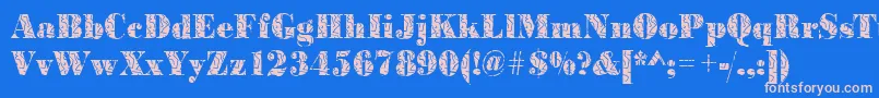 BodonistrokesRegular Font – Pink Fonts on Blue Background