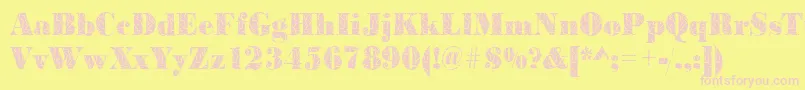 BodonistrokesRegular-Schriftart – Rosa Schriften auf gelbem Hintergrund