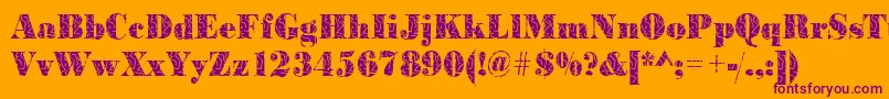 BodonistrokesRegular-Schriftart – Violette Schriften auf orangefarbenem Hintergrund