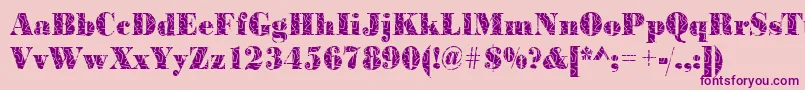 フォントBodonistrokesRegular – ピンクの背景に紫のフォント