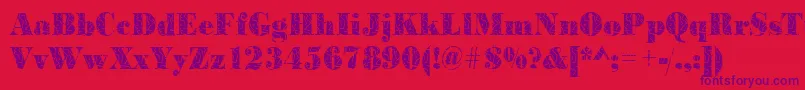 Шрифт BodonistrokesRegular – фиолетовые шрифты на красном фоне