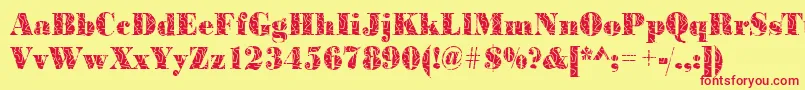 BodonistrokesRegular Font – Red Fonts on Yellow Background