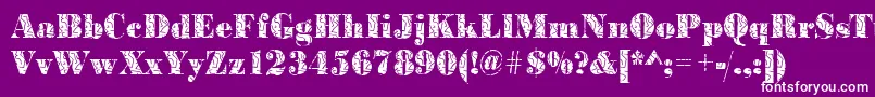 Fonte BodonistrokesRegular – fontes brancas em um fundo violeta
