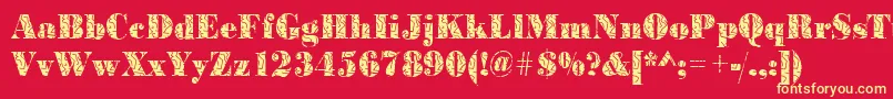 BodonistrokesRegular Font – Yellow Fonts on Red Background