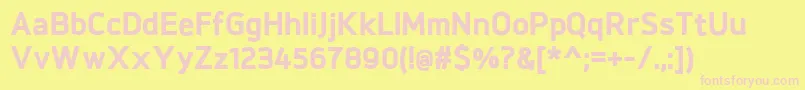 BrokmanHeavy-Schriftart – Rosa Schriften auf gelbem Hintergrund