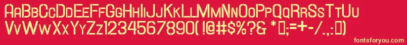 HallandaleStencilBoldScJl Font – Yellow Fonts on Red Background