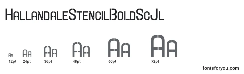 Размеры шрифта HallandaleStencilBoldScJl