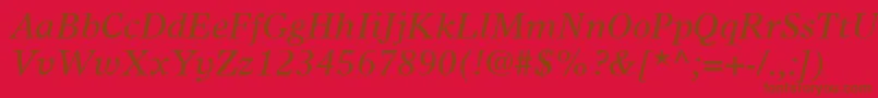 TimesEuropaLtItalic Font – Brown Fonts on Red Background