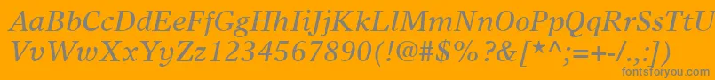 TimesEuropaLtItalic Font – Gray Fonts on Orange Background