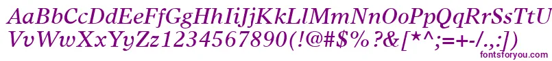 TimesEuropaLtItalic Font – Purple Fonts on White Background