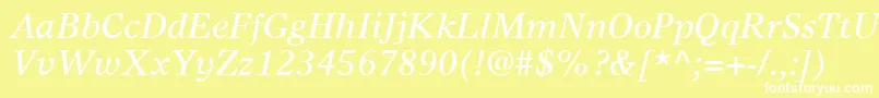 Czcionka TimesEuropaLtItalic – białe czcionki na żółtym tle