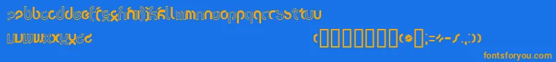 Tsunami Font – Orange Fonts on Blue Background