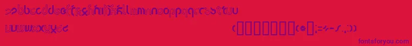 Fonte Tsunami – fontes roxas em um fundo vermelho