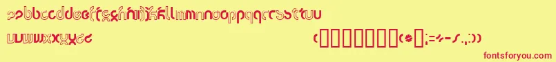 Tsunami Font – Red Fonts on Yellow Background