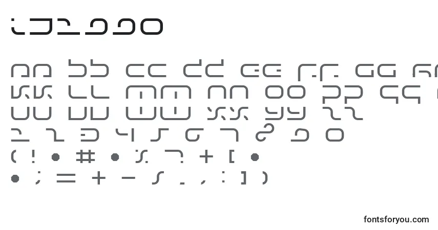 A fonte Ij1990 – alfabeto, números, caracteres especiais