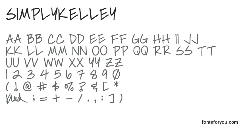 A fonte Simplykelley – alfabeto, números, caracteres especiais