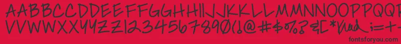 Simplykelley Font – Black Fonts on Red Background