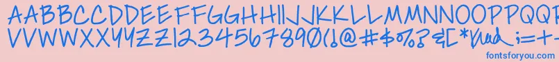 Simplykelley Font – Blue Fonts on Pink Background