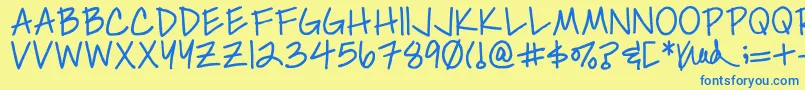 Simplykelley Font – Blue Fonts on Yellow Background