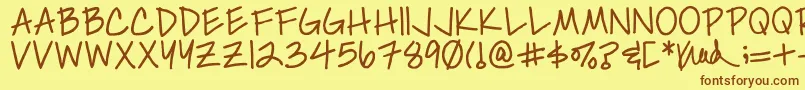 Simplykelley Font – Brown Fonts on Yellow Background