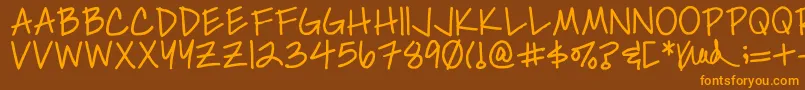 Simplykelley Font – Orange Fonts on Brown Background