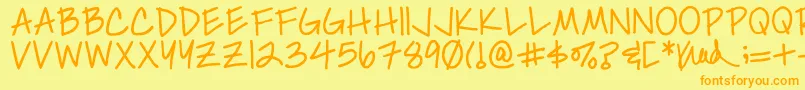 Simplykelley Font – Orange Fonts on Yellow Background