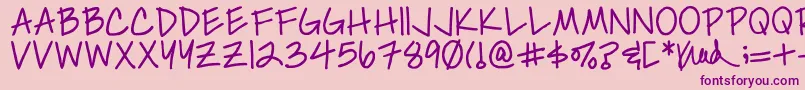 Simplykelley Font – Purple Fonts on Pink Background