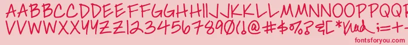 フォントSimplykelley – ピンクの背景に赤い文字