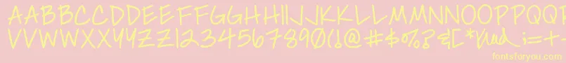 Simplykelley Font – Yellow Fonts on Pink Background