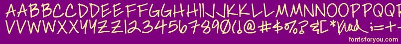 Simplykelley Font – Yellow Fonts on Purple Background