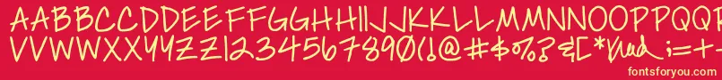 Simplykelley Font – Yellow Fonts on Red Background