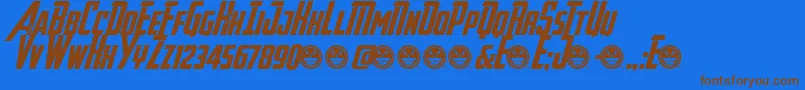 Avengeance Font – Brown Fonts on Blue Background