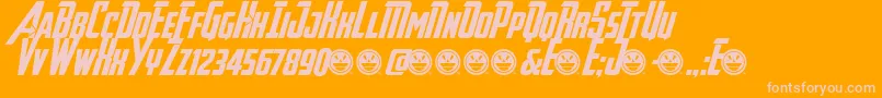 Avengeance Font – Pink Fonts on Orange Background