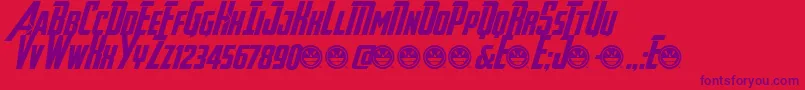Avengeance Font – Purple Fonts on Red Background