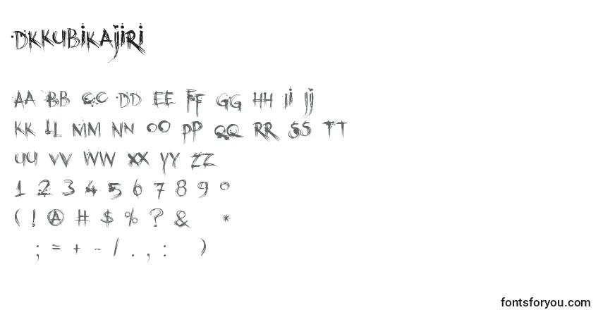 Schriftart DkKubikajiri – Alphabet, Zahlen, spezielle Symbole