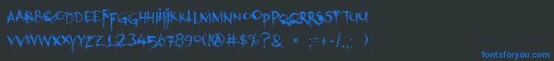 DkKubikajiri Font – Blue Fonts on Black Background
