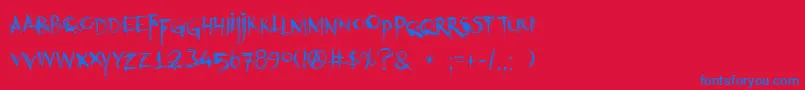 Шрифт DkKubikajiri – синие шрифты на красном фоне