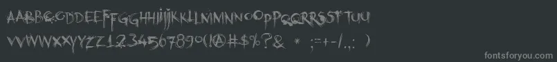 DkKubikajiri-Schriftart – Graue Schriften auf schwarzem Hintergrund
