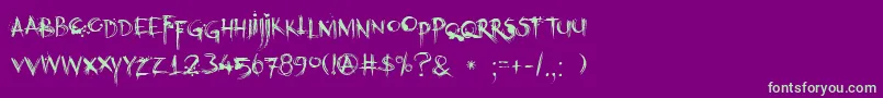 DkKubikajiri Font – Green Fonts on Purple Background