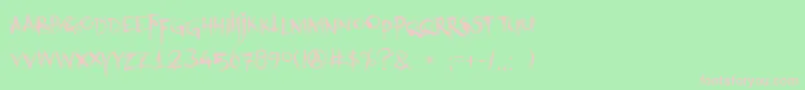 DkKubikajiri Font – Pink Fonts on Green Background