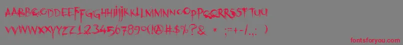 Шрифт DkKubikajiri – красные шрифты на сером фоне