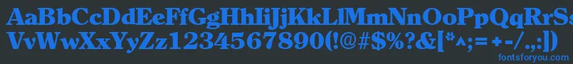 ClearlyromanheavyRegular Font – Blue Fonts on Black Background