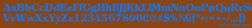 ClearlyromanheavyRegular Font – Blue Fonts on Brown Background