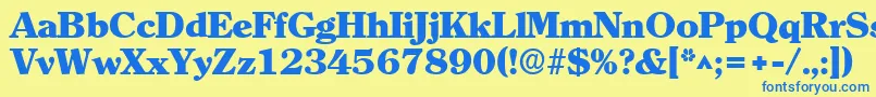 ClearlyromanheavyRegular Font – Blue Fonts on Yellow Background