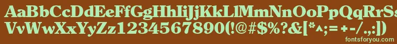ClearlyromanheavyRegular Font – Green Fonts on Brown Background