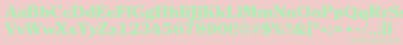 ClearlyromanheavyRegular Font – Green Fonts on Pink Background