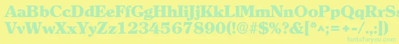 ClearlyromanheavyRegular Font – Green Fonts on Yellow Background